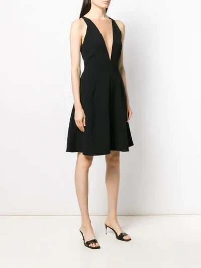 Shop Stella Mccartney Sheer Panel Flared Dress In Black