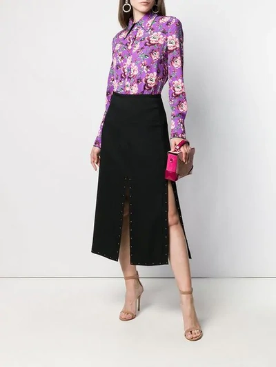 Shop Magda Butrym Violet Floral Blouse In Purple