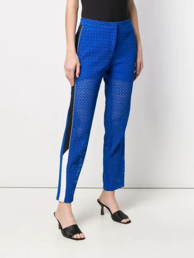 Shop Pinko Fishnet Style Trousers In Blue