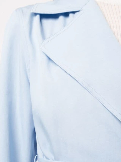 Shop Nehera Asymmetric Hem Trench Coat In Blue