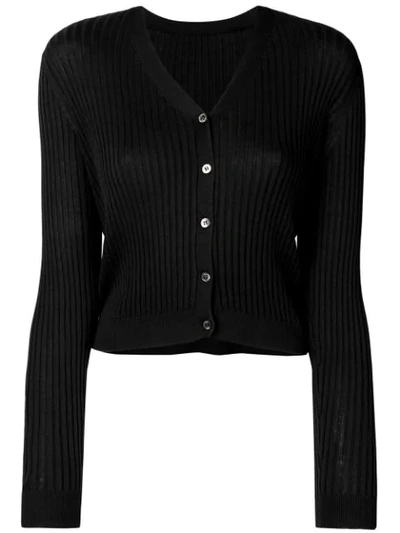 Shop Sottomettimi Ribbed Knit Cardigan In Black