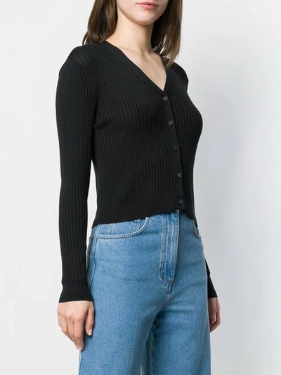 Shop Sottomettimi Ribbed Knit Cardigan In Black