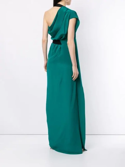 Shop Roland Mouret Asymmetric Long Dress - Green