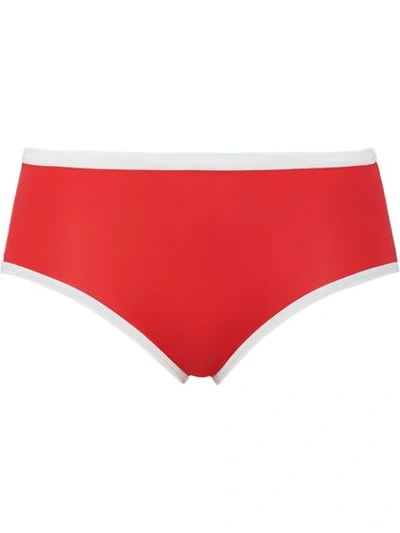 Shop Miu Miu Contrast Trim Panties In Red