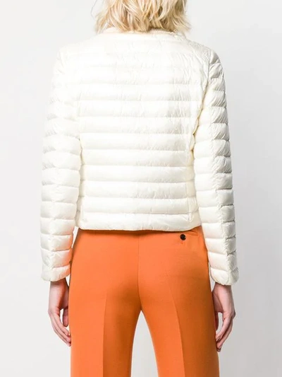 Shop Moncler Cropped Quilted Jacket In White