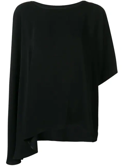 Shop Mm6 Maison Margiela Oversized Asymmetric Tunic In Black