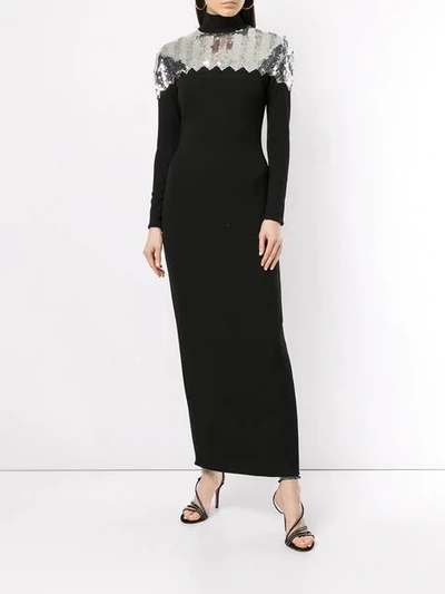 Shop Dima Ayad Contrast Maxi Dress In Black