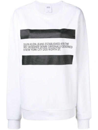 Shop Calvin Klein Jeans Est.1978 Designer Bio Print Sweatshirt In White