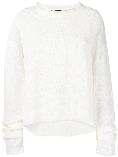 Shop Andrea Ya'aqov Distressed Frayed Sweater In Neutrals