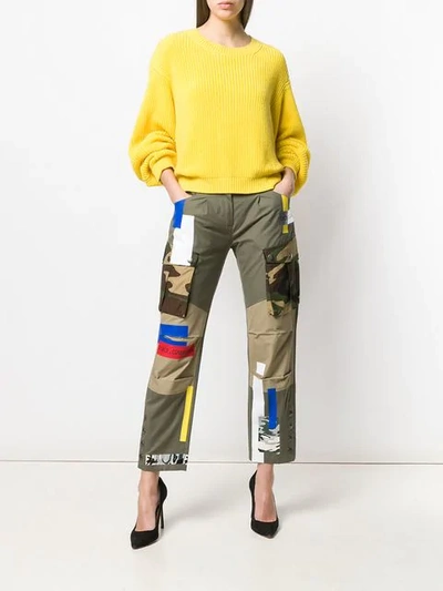 Shop Dolce & Gabbana Patched Cargo Pants In Green