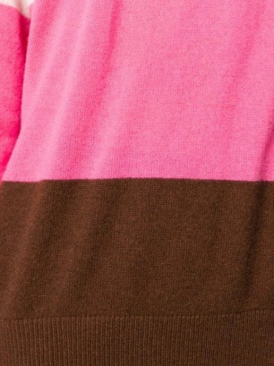 Shop Moncler Colour Block Jumper In Pink