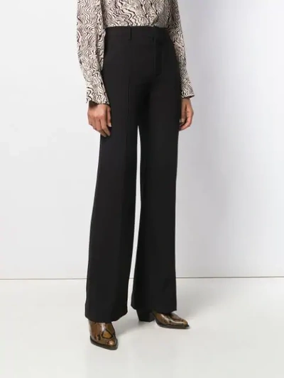 CHLOÉ PLEATED FRONT FLARED TROUSERS - 黑色