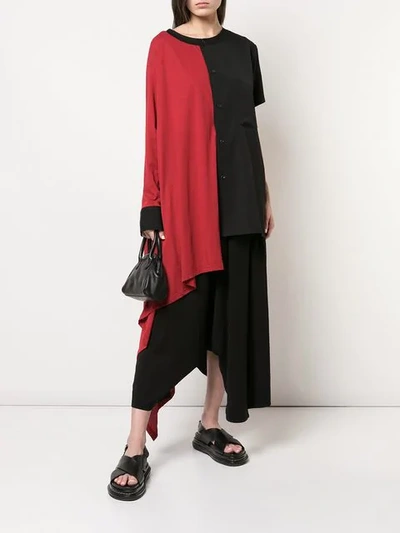Shop Yohji Yamamoto Asymmetric Top In Red