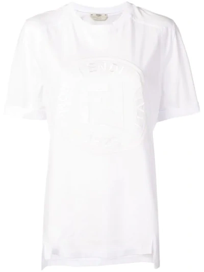 Shop Fendi Logo Patch T-shirt In White