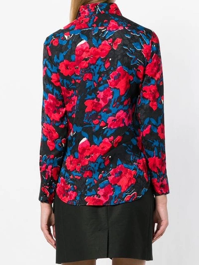 Shop Saint Laurent Abstract Floral Shirt In Red