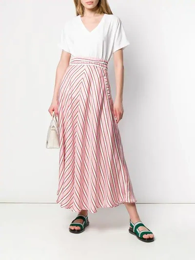 Shop Altea Striped Maxi Skirt In Pink