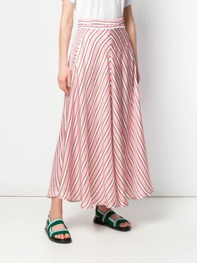 Shop Altea Striped Maxi Skirt In Pink