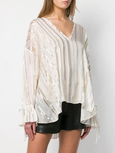 Shop Iro Adore Metallic Top In Neutrals