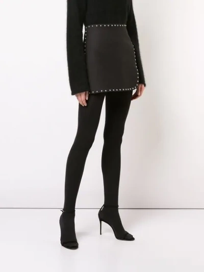 Shop Helmut Lang Stud Detail Mini Skirt - Black