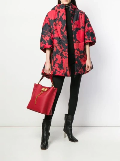 Shop Valentino Floral Pattern Lightweight Jacket In Black