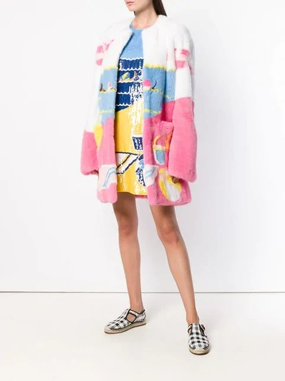 Shop Thom Browne Sequin Beach Scene Shift Dress In 996 Multi Seasonal