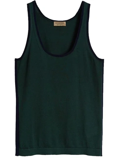 Shop Burberry Silk Cashmere Vest In Green