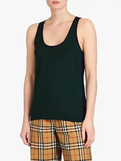 Shop Burberry Silk Cashmere Vest In Green