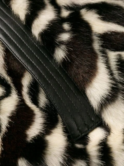 Shop Pinko Textured Animal Print Jacket In Black