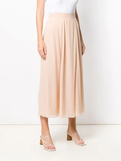 Shop Max Mara Pleated Skirt In Neutrals