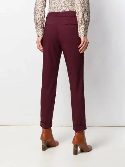Shop Etro Cropped Slim-fit Trousers In Red