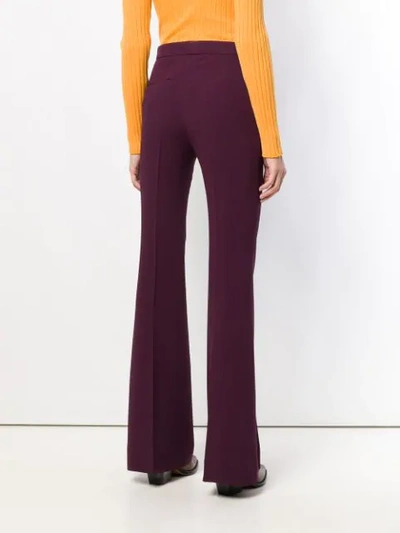 Shop Rochas Bootcut Trousers In Red
