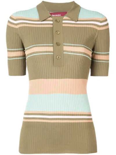 Shop Sies Marjan Knitted Polo Shirt In Green