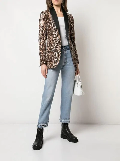 Shop R13 Leopard Print Blazer In Brown
