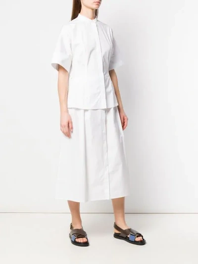 Shop Jil Sander Layered Poplin Dress In White