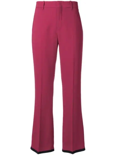 Shop Gucci Viscose Bootcut Trousers In Pink