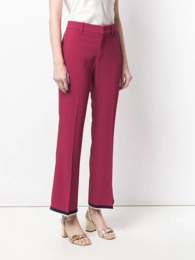 Shop Gucci Viscose Bootcut Trousers In Pink