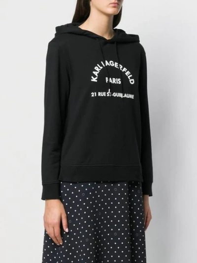 Shop Karl Lagerfeld Address Logo Sweatshirt In Black