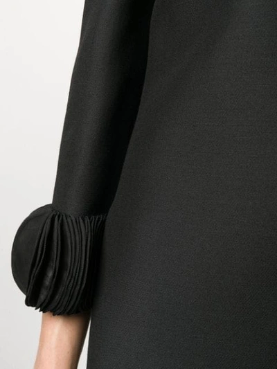 Shop Valentino Pleated Cuffs Minidress In 0no Black