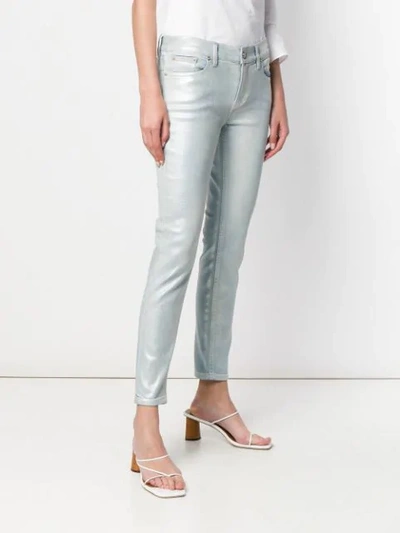 Shop Ralph Lauren Metallic Sheen Jeans In Blue