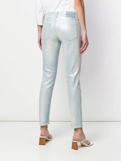 Shop Ralph Lauren Metallic Sheen Jeans In Blue
