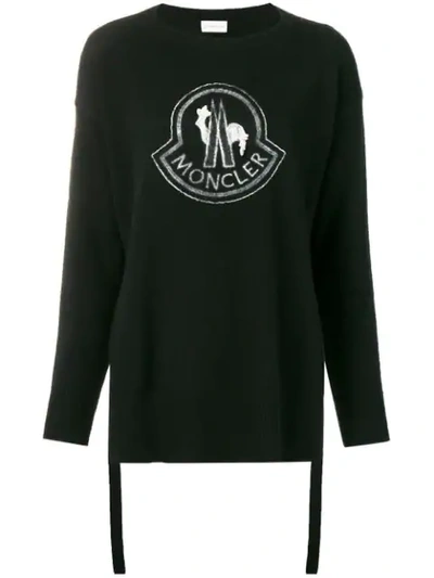 Shop Moncler Logo Sweater In Black