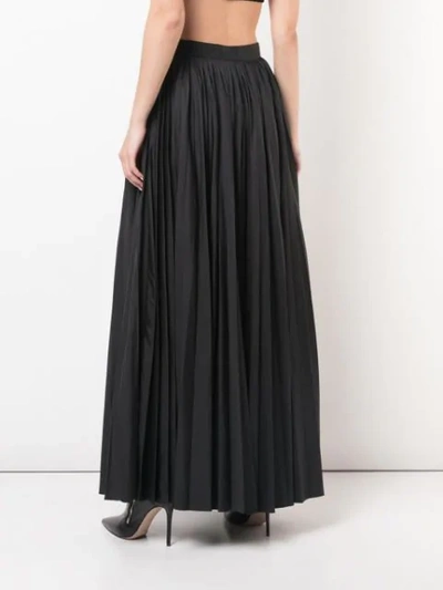 Shop Khaite Long Pleated Skirt In Black