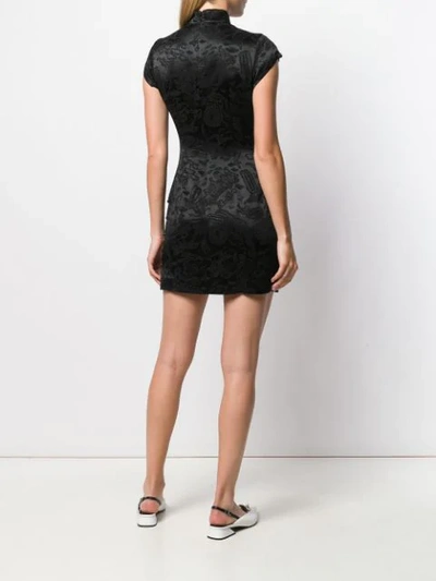 Shop Alexa Chung Patterned Velvet Mini Dress - Black