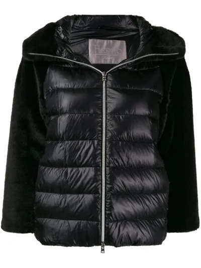Shop Herno Hooded Padded Jacket - Black
