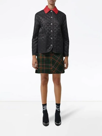 Shop Burberry Diamond Quilted Barn Jacket In Black