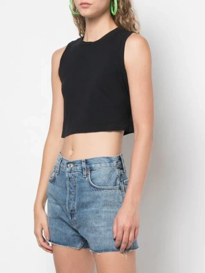 Shop Re/done Cropped-tanktop - Schwarz In Black