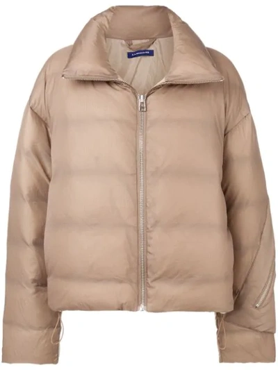 Shop Aa Spectrum A.a. Spectrum Puffer Jacket - Brown