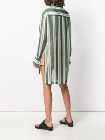 Shop Marc Jacobs Striped Oversized Shirt In Green