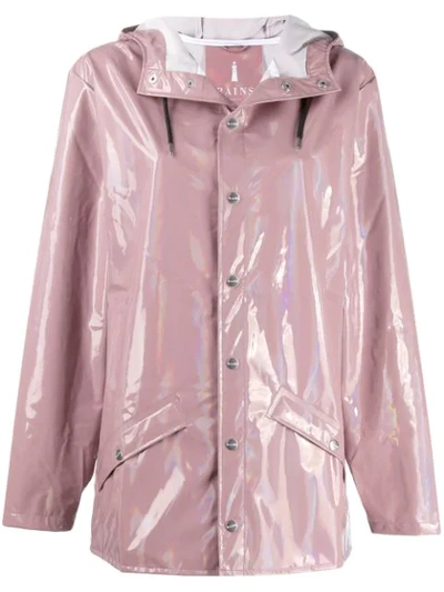 Shop Rains Hooded Raincoat In Pink