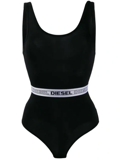 Shop Diesel Body With Logo Waistband In Black